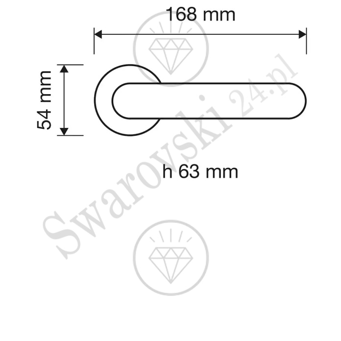 Klamka Elika Crystal - wymiar